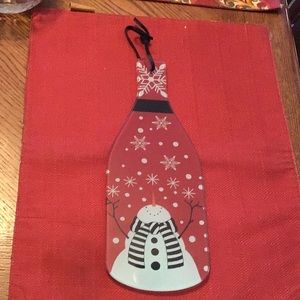 snowman glass cheeseboard